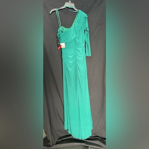 IEENA FOR MAC DUGGAL 26570 NWT Ruched Jersey Drop Shoulder Foldover Gown - Picture 5 of 9